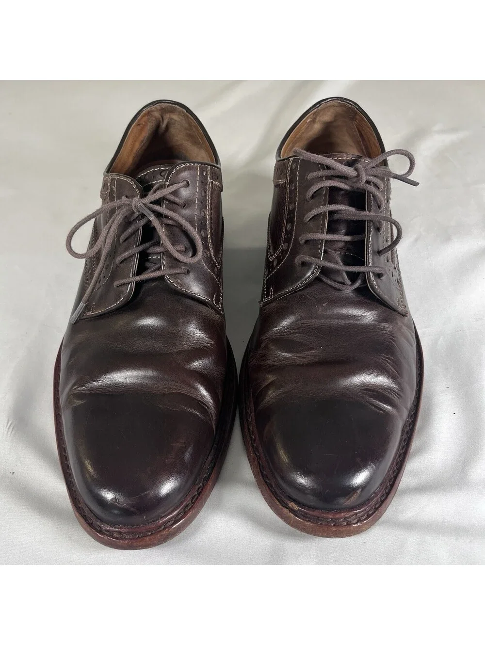 Johnston & Murphy Brown Leather Oxford Dress Shoes Men's 10